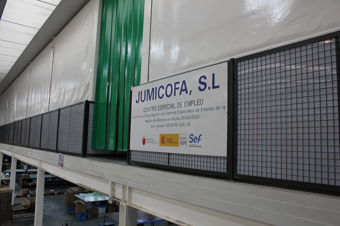 Placa oficial de JUMICOFA S.L. Centro Especial de Empleo